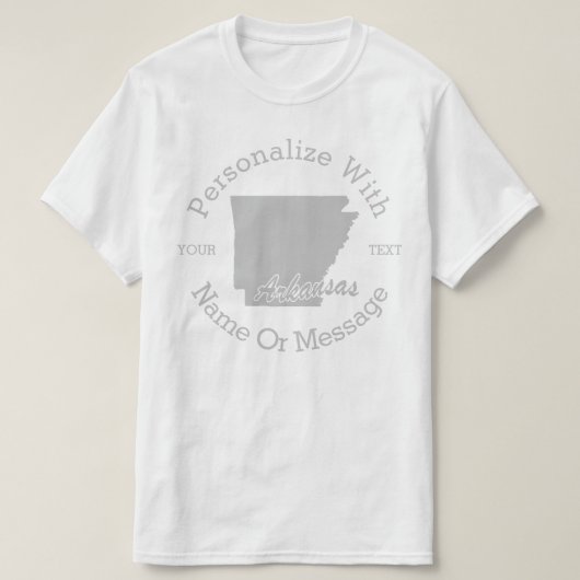 Staat van het T-shirt van Arkansas PERSONALIZED (Design voorkant)