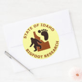 Staat van Idaho Bigfoot Research Ronde Sticker (Envelop)