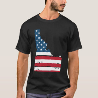 Staat van Idaho Patriottisch VS Vlag voor mannen e T-shirt