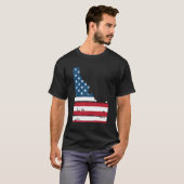 Staat van Idaho Patriottisch VS Vlag voor mannen e T-shirt (Voorkant volledig)