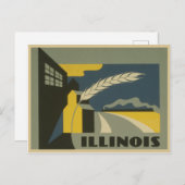 Staat van Illinois  illustratie Briefkaart (Voorkant / Achterkant)