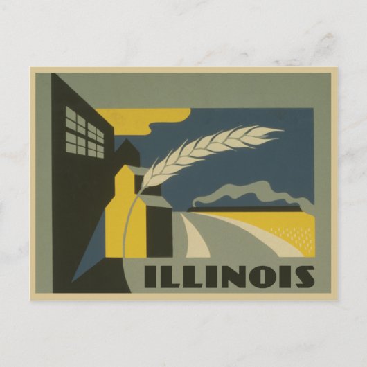 Staat van Illinois  illustratie Briefkaart (Voorkant)