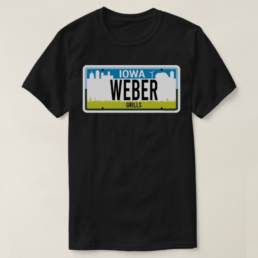 Staat van Iowa aangepaste Weber ijdelheid licentie T-shirt (Design voorkant)