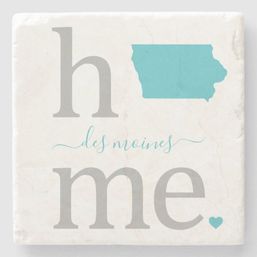Staat van Iowa Stone Onderzetter (Voorkant)