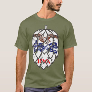 Staat van Iowa Vlag Craft Beer Hop Cone T-shirt