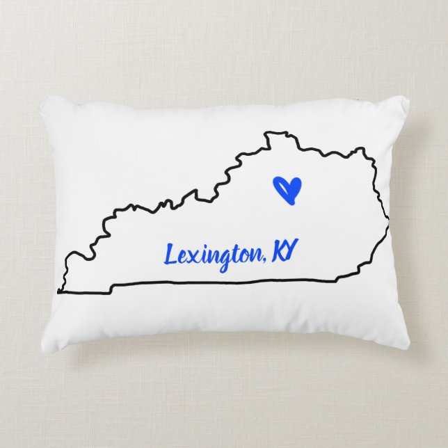 Staat van Kentucky met hart accent kussen (Voorkant)