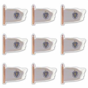 Staat van Massachusetts Vlag Sticker