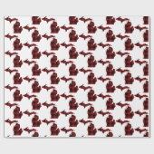 Staat van Michigan Buffalo Plaid Cadeaupapier (Vlak)