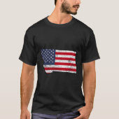 Staat van Montana overzicht met Amerikaanse vlag A T-shirt (Voorkant)