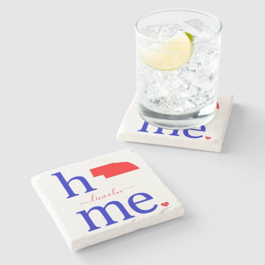 Staat van Nebraska Stone Onderzetter (Zijkant)