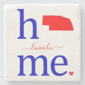 Staat van Nebraska Stone Onderzetter (Voorkant)