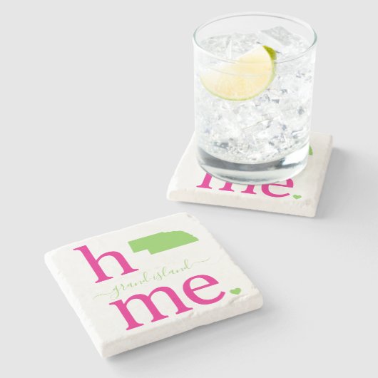 Staat van Nebraska Stone Onderzetter (Zijkant)