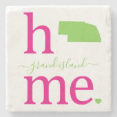 Staat van Nebraska Stone Onderzetter (Voorkant)