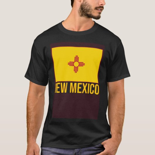 Staat van New Mexico Vlag Zia Symbool T-shirt (Voorkant)