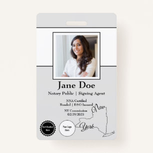 Staat van New York Notaris Public Badge met QR Cod