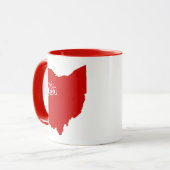 Staat van Ohio Vorm Rode Mok (Voorkant links)