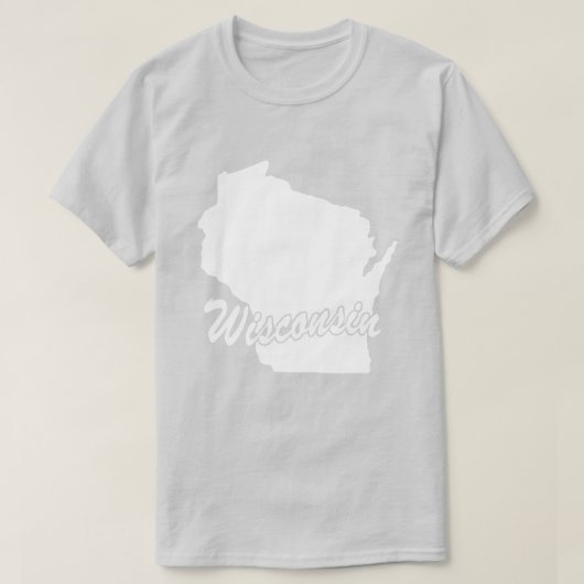 Staat van T-shirt met de vorm van de Wisconsin (Design voorkant)