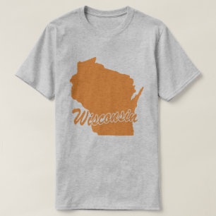 Staat van T-shirt met de vorm van de Wisconsin