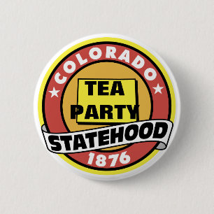 STAAT VAN TEA PARTIJ RONDE BUTTON 5,7 CM