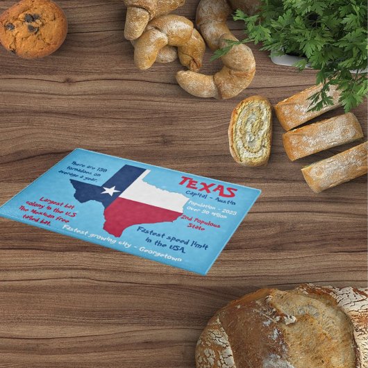 Staat van Texas Amazing Fact Glass Snijplank