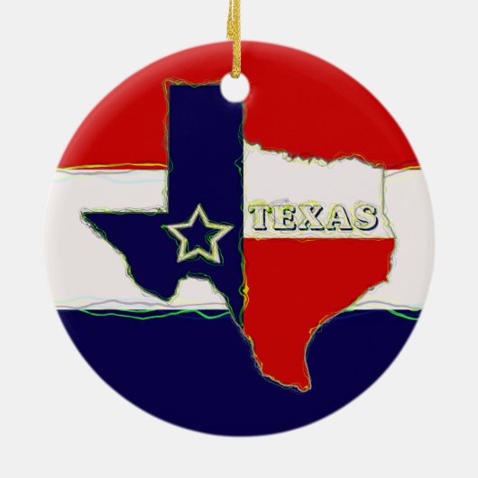 STAAT VAN TEXAS KERAMISCH ORNAMENT (Achterkant)