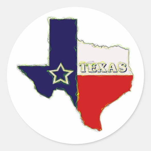 STAAT VAN TEXAS RONDE STICKER (Voorkant)