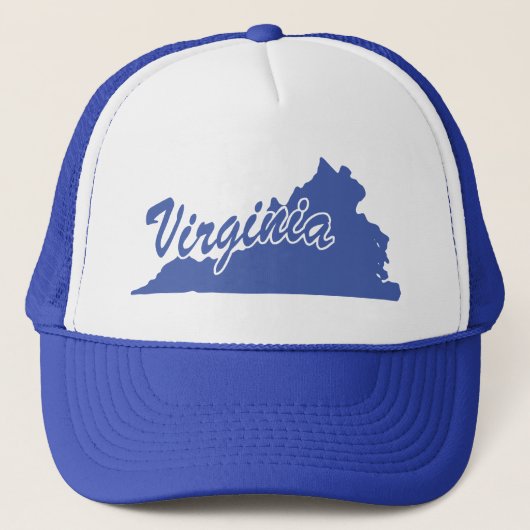 Staat Van Virginia Vorm Trucker Hoed Pet (Voorkant)