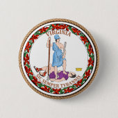 Staat Virginia Flag Seal Button (Voorkant)