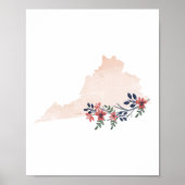 Staat Virginia Floral Waterverf Poster (Voorkant)