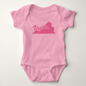 Staat Virginia Shape Baby Bodysuit (Voorkant)