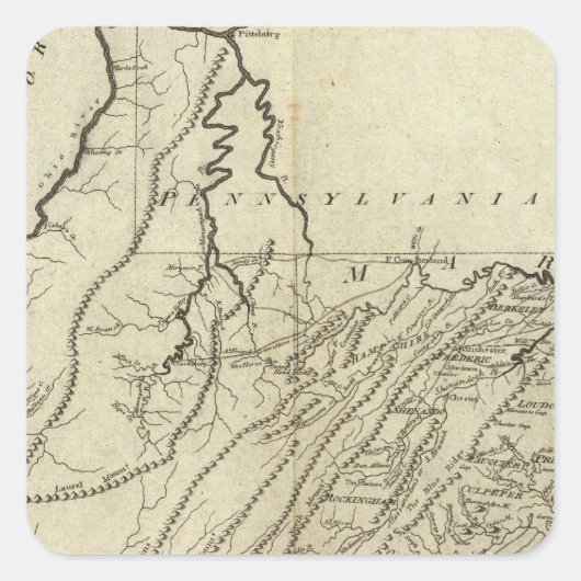 Staat Virginia Vierkante Sticker (Voorkant)