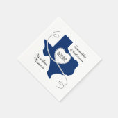 Staat Vlag Blauw Texas Curling Lint Trouwdatum Servet (Hoek)