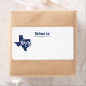 Staat Vlag Blauw Texas Heart Label (Insitu)