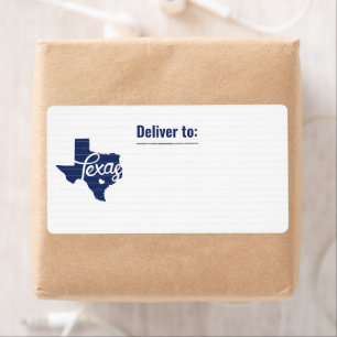 Staat Vlag Blauw Texas Heart Label