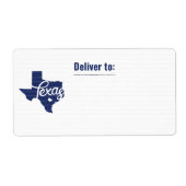 Staat Vlag Blauw Texas Heart Label (Voorkant)