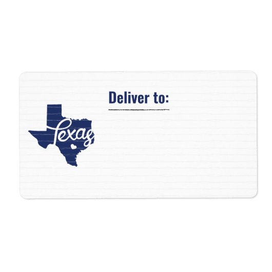 Staat Vlag Blauw Texas Heart Label (Voorkant)