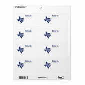 Staat Vlag Blauw Texas Heart Label (Full Sheet)