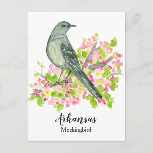 Staat Vogel van Arkansas Spotvogel Apple Blossom Briefkaart (Voorkant)