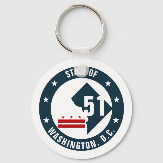 Staat voor Washington DC Logo Sleutelhanger (Voorkant)
