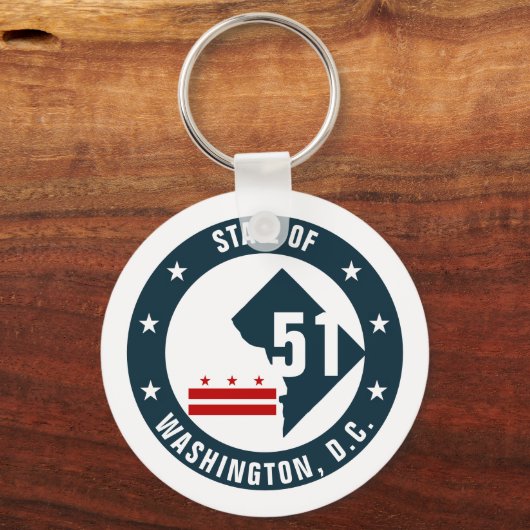 Staat voor Washington DC Logo Sleutelhanger (Voorkant)