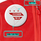 Staat voor Washington DC met Kaart Ronde Button 5,7 Cm