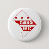 Staat voor Washington DC met Kaart Ronde Button 5,7 Cm (Voorkant)