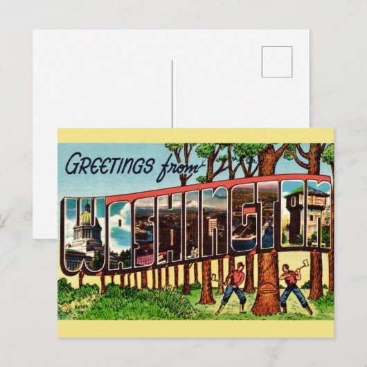  staat Washington Briefkaart (Voorkant / Achterkant)