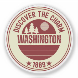 Staat Washington - Evergreen Beauty Cadeau Sticker