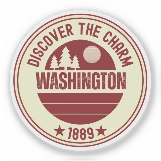 Staat Washington - Evergreen Beauty Cadeau Sticker (Voorkant)
