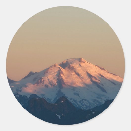 Staat Washington, North Cascades. Mount Baker Ronde Sticker (Voorkant)