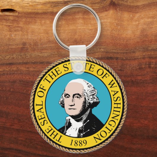 Staat Washington Vlaggenzegel Sleutelhanger (Voorkant)