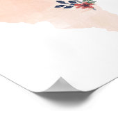 Staat Waterverf Illinois Floral Poster (Hoek)