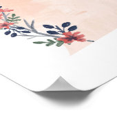 Staat Waterverf Michigan Floral Poster (Hoek)