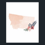 Staat Waterverf Montana Floral Poster<br><div class="desc">Staat Waterverf Montana Floral</div>